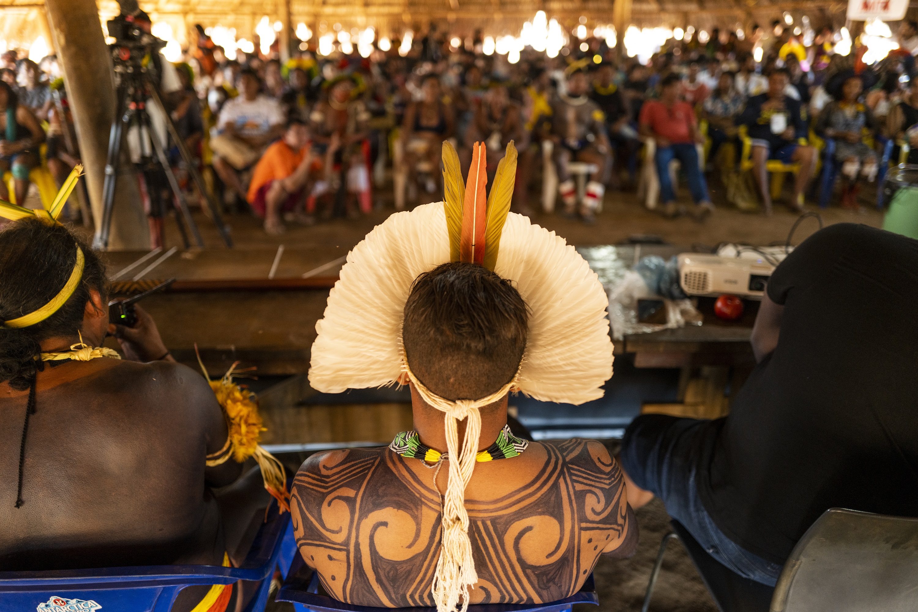 Plenária durante o Encontro Xingu+ na TI Wawi (MT) | Lucas Landal/Rede Xingu+